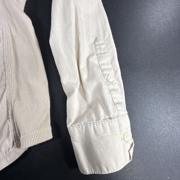 Converse One Star 100% Cotton Beige Button Down Shirt Women's Medium Y2K - Picture 6 of 11